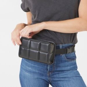 Amanda Uprichard Vegan Puffer Quilted Black Belt Bag